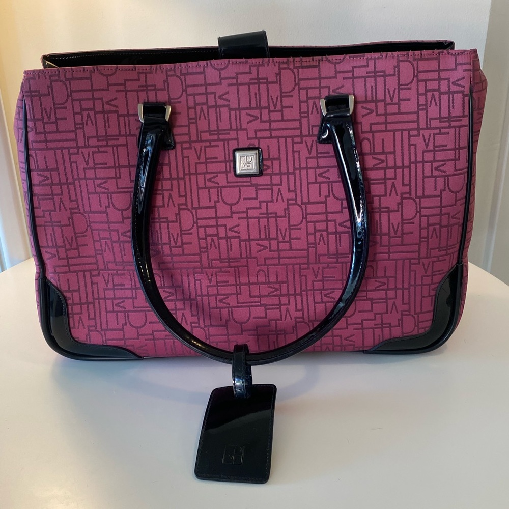 Pink Logo Diane Von Furstenberg Logo Travel Tote